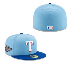 Men's Texas Rangers New Era Light Blue 2023 World Series Champions 59FIFTY Fitted Hat