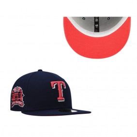 Men's Texas Rangers Navy Cooperstown Collection Choctaw Stadium Final Season Lava Undervisor 59FIFTY Fitted Hat