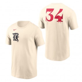 Men's Texas Rangers Nolan Ryan Cream 2023 City Connect Name & Number T-Shirt