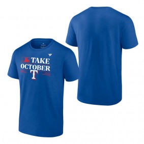 Men's Texas Rangers Fanatics Branded Royal 2023 Postseason Locker Room T-Shirt