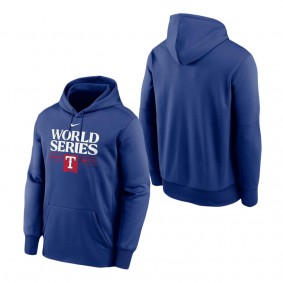 Men's Texas Rangers Nike Royal 2023 World Series Authentic Collection Dugout Pullover Hoodie