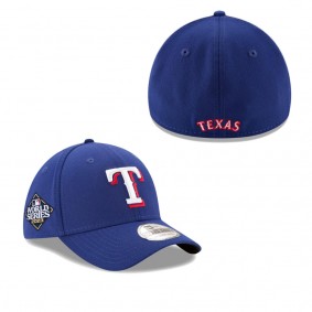 Men's Texas Rangers Royal 2023 World Series Side Patch 39THIRTY Flex Hat