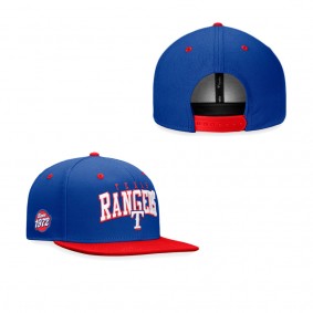 Men's Texas Rangers Royal Red Iconic Lock Up Snapback Hat
