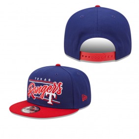 Men's Texas Rangers Royal Red Team Script 9FIFTY Adjustable Snapback Hat