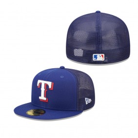 Men's Texas Rangers Royal Team On-Field Replica Mesh Back 59FIFTY Fitted Hat