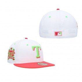 Men's Texas Rangers White Coral Globe Life Park Final Season Strawberry Lolli 59FIFTY Fitted Hat