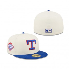 Men's Texas Rangers White Royal Cooperstown Collection 1993 American League Chrome 59FIFTY Fitted Hat
