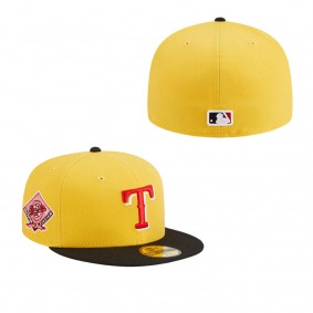 Men's Texas Rangers Yellow Black Grilled 59FIFTY Fitted Hat