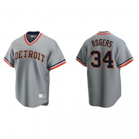 Men's Detroit Tigers Jake Rogers Gray Cooperstown Collection Road Jersey