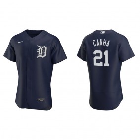 Detroit Tigers Mark Canha Navy Authentic Alternate Jersey