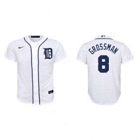 Youth Detroit Tigers Robbie Grossman White Replica Home Jersey