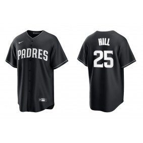 Men's San Diego Padres Tim Hill Black White Replica Official Jersey