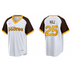 Men's San Diego Padres Tim Hill White Cooperstown Collection Home Jersey