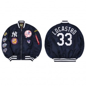 Men's New York Yankees Tim Locastro Navy Alpha Industries Jacket