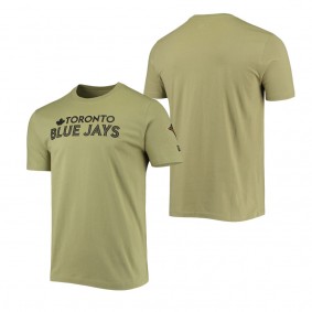 Men's Toronto Blue Jays New Era Olive Brushed Armed Forces T-Shirt