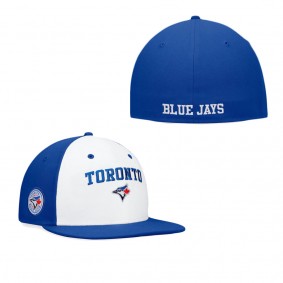 Men's Toronto Blue Jays White Royal Iconic Color Blocked Fitted Hat