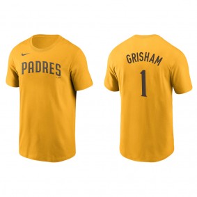Trent Grisham Men's San Diego Padres Nike Gold Name & Number T-Shirt