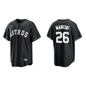 Men's Houston Astros Trey Mancini Black White Replica Official Jersey