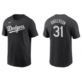 Men's Los Angeles Dodgers Tyler Anderson Black Name & Number T-Shirt