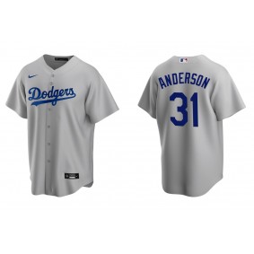 Men's Los Angeles Dodgers Tyler Anderson Gray Replica Alternate Jersey