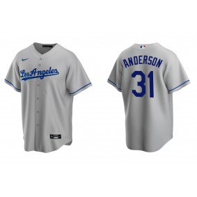 Men's Los Angeles Dodgers Tyler Anderson Gray Replica Road Jersey