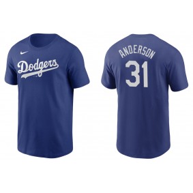 Men's Los Angeles Dodgers Tyler Anderson Royal Name & Number T-Shirt
