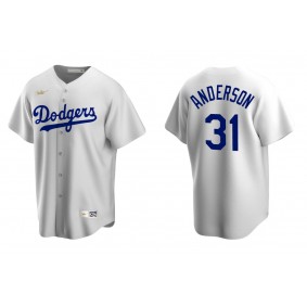 Men's Los Angeles Dodgers Tyler Anderson White Cooperstown Collection Home Jersey