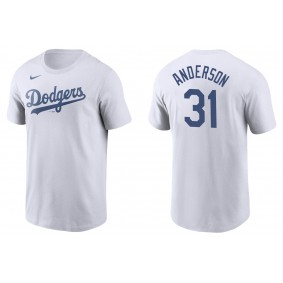 Men's Los Angeles Dodgers Tyler Anderson White Name & Number T-Shirt