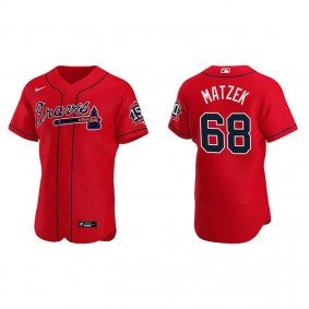 Tyler Matzek Men's Atlanta Braves Red Alternate 2021 World Series 150th Anniversary Jersey