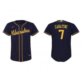Victor Caratini Youth Milwaukee Brewers Navy Replica Jersey