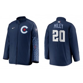 Men's Chicago Cubs Wade Miley Navy City Connect Dugout Jacket