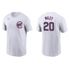 Men's Chicago Cubs Wade Miley White Name & Number T-Shirt