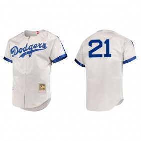 Walker Buehler Men's Brooklyn Dodgers Jackie Robinson Mitchell & Ness Gray Cooperstown Collection Authentic Jersey