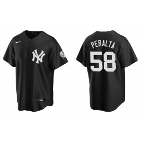 Men's New York Yankees Wandy Peralta Black Replica Fashion Jersey