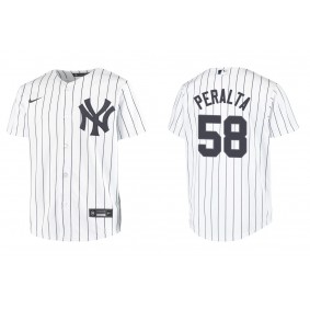 Youth New York Yankees Wandy Peralta White Replica Home Jersey