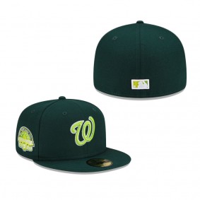 Washington Nationals New Era 2007 Robert F. Kennedy Memorial Stadium Final Season Color Fam Lime Undervisor 59FIFTY Fitted Hat Green