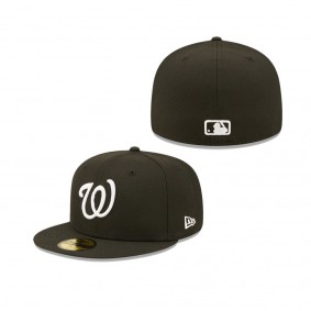 Men's Washington Nationals Black Team Logo 59FIFTY Fitted Hat