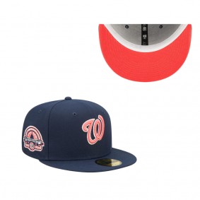 Washington Nationals Navy Stade Olympique Lava Undervisor 59FIFTY Fitted Hat