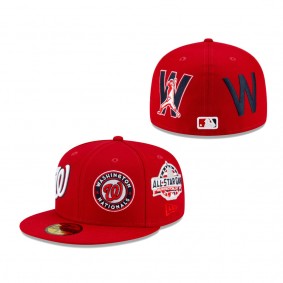 Washington Nationals New Era Patch Pride 59FIFTY Fitted Hat Red