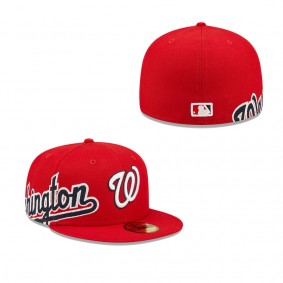 Men's Washington Nationals Red Sidesplit 59FIFTY Fitted Hat