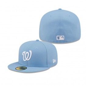 Men's Washington Nationals Sky Blue Logo White 59FIFTY Fitted Hat