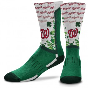 Washington Nationals For Bare Feet Four Leaf St. Patrick's Day V-Curve Crew Socks