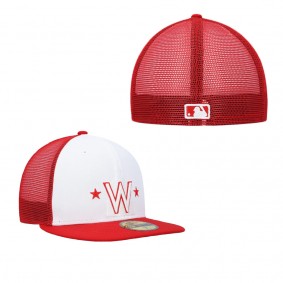 Men's Washington Nationals White Red 2023 On-Field Batting Practice 59FIFTY Fitted Hat
