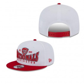 Men's Washington Nationals White Red Crest 9FIFTY Snapback Hat