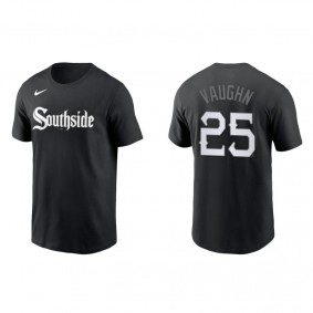 Men's Chicago White Sox Andrew Vaughn Black 2021 City Connect Wordmark T-Shirt