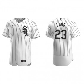 Men's Chicago White Sox Jake Lamb White Authentic Home Jersey