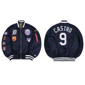 Men's Detroit Tigers Willi Castro Navy Alpha Industries Jacket