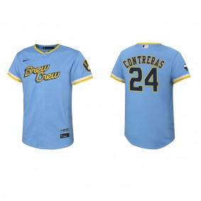 William Contreras Youth Milwaukee Brewers Powder Blue City Connect Replica Jersey