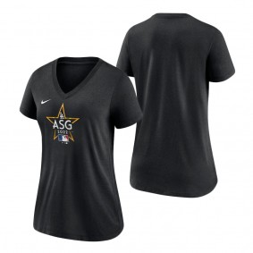Women's Nike Black LA 2022 All-Star Game Alt Logo Tri-Blend V-Neck T-Shirt