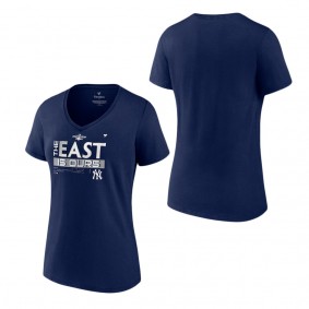 Women's New York Yankees Navy 2022 AL East Division Champions Locker Room V-Neck T-Shirt